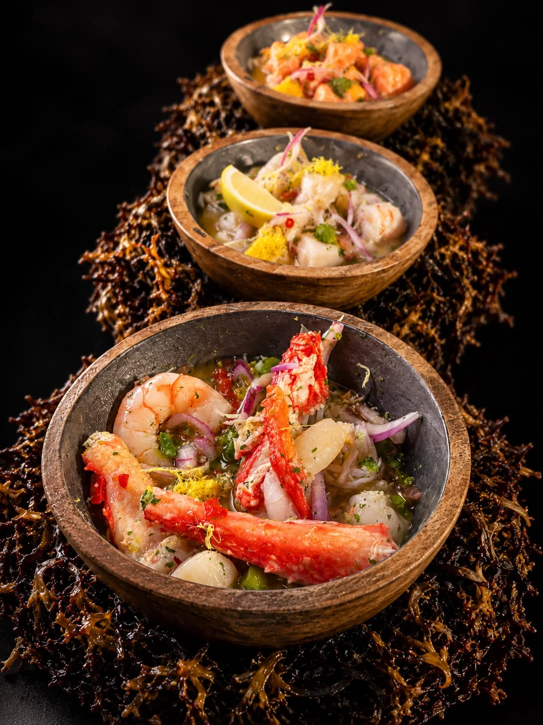 Trilogy of austral ceviches